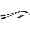 Y-kabel med DT-stik. 1 han > 2 hun ledninger p  49 cm. 1 han ledning p 49 cm