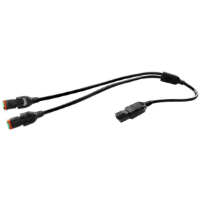Y-kabel med DT-stik. 1 han > 2 hun ledninger p  49 cm. 1 han ledning p 49 cm