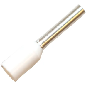 100 stk. Endetylle hvid til 0,75kv.Lngde 8/14,6mm, Dia 1,3/1,6