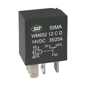 Micro Skifterel 12V 5P 35/25A m. diode