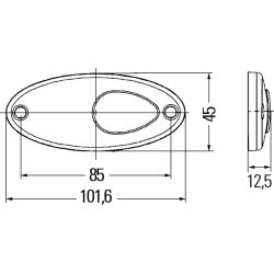 LED sidemarkeringslygte 12/24V GUL