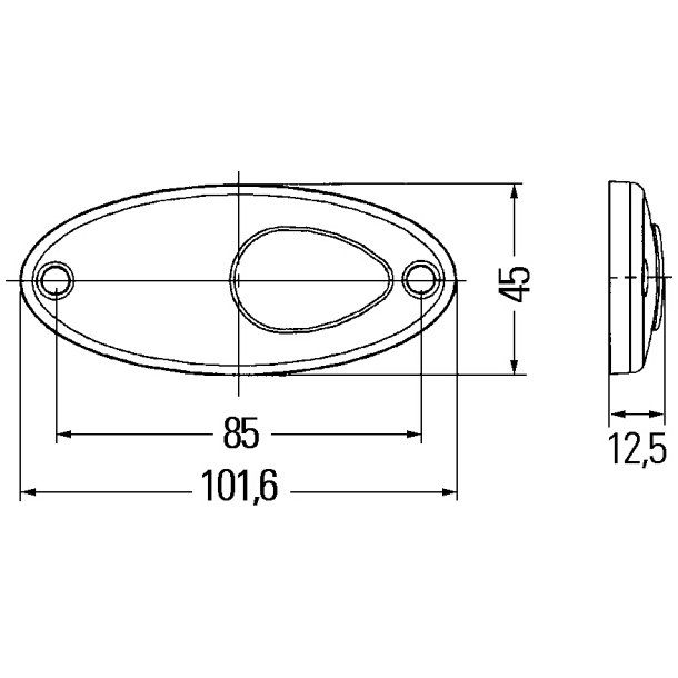 LED sidemarkeringslygte 12/24V GUL