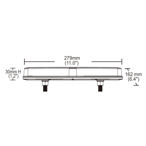 LED minilysbro, dual color bl/gul, klart glas, 12/24V