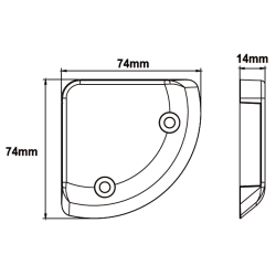 Opmrksomhedsblink til liftkant / sttteben. 12-36V. 1 stk.