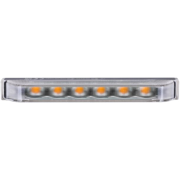 Supplerende blink, 5 meter ledning, Gul, 6-LED, Flad/bred, 9-30v, R65, nats�nkning.