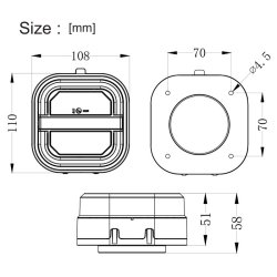 Trdlst baglygtest inkl. 7-pol sender og opladerst. 12V