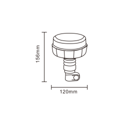 LED blink, Stangmonteret, 8x5W, 12/24v, R65
