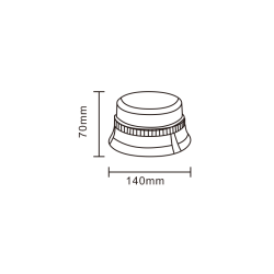 LED blink, 3 bolt, 8 x5W, 12/24v, R65, 140x70mm
