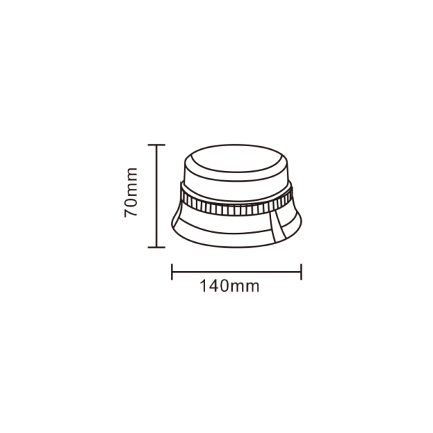 LED blink, 3 bolt, 8 x5W, 12/24v, R65, 140x70mm