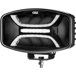 OZZ Oval fjernlygte med gult og hvidt positionslys, samt blitz. Ref. 50, Sort hus