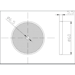 Refleks, rund 60 mm, m/ skruehul