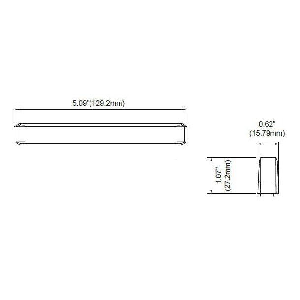 Kraftig bl LED/clear lens, R65, 12/24v. 6 LED, Flad og bred