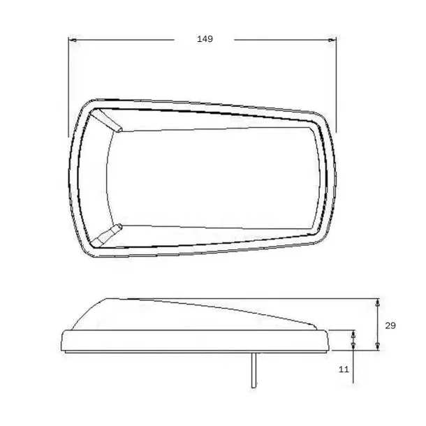 LED blinklygte til pbygning 12-24V klar optik