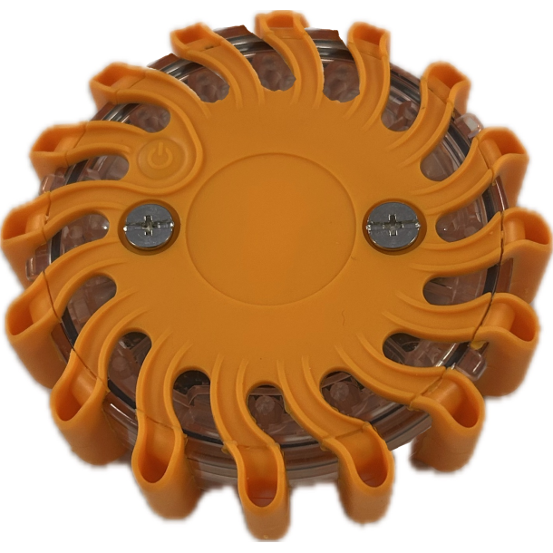 Flare kuffert med 6 stk. genopladelige advarselslamper Orange