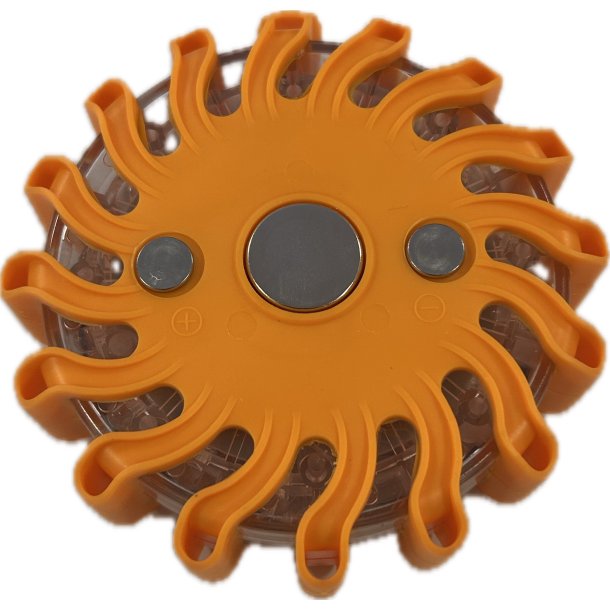 Flare kuffert med 6 stk. genopladelige advarselslamper Orange