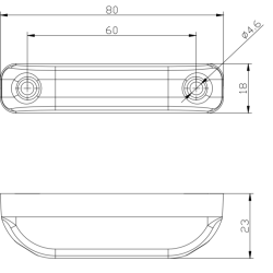 Lille rd markeringslygte, LED, 12/24v