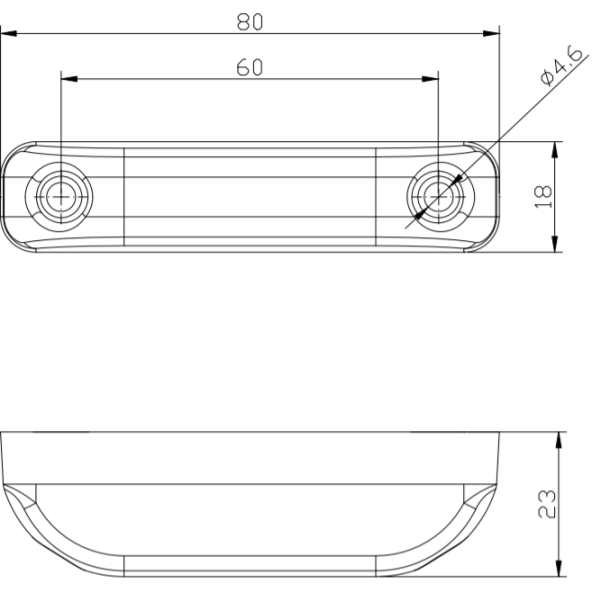 Lille gul markeringslygte, LED, 12/24v