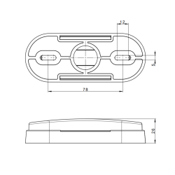 LED Markeringslygte, 12/24v, hvid, m/refleks