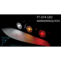 Markeringslygte LED, hvid,  20/32 mm, 12-36 volt.