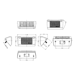 Mini scenelight med sort hus, 1200 Lumen, Flood