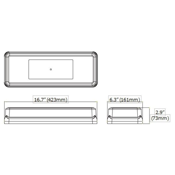 Minilysbro, bl led/klart glas, fastmont., 12/24V