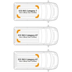 OV9 (st af 2), L-beslag, Gul LED klar glas, R65, 12/24V,  kan natsnkes