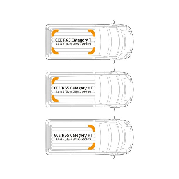 OV9 (st af 2), L-beslag, Gul LED klar glas, R65, 12/24V,  kan natsnkes