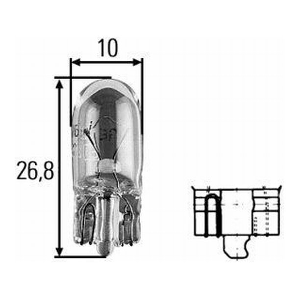 Glassokkel pre 12V/3W  W3W W2,1x9,5D