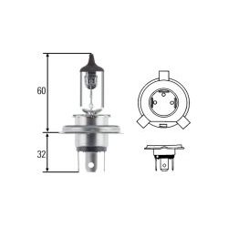 Halogen pre H4 12V/60W/55W P43T