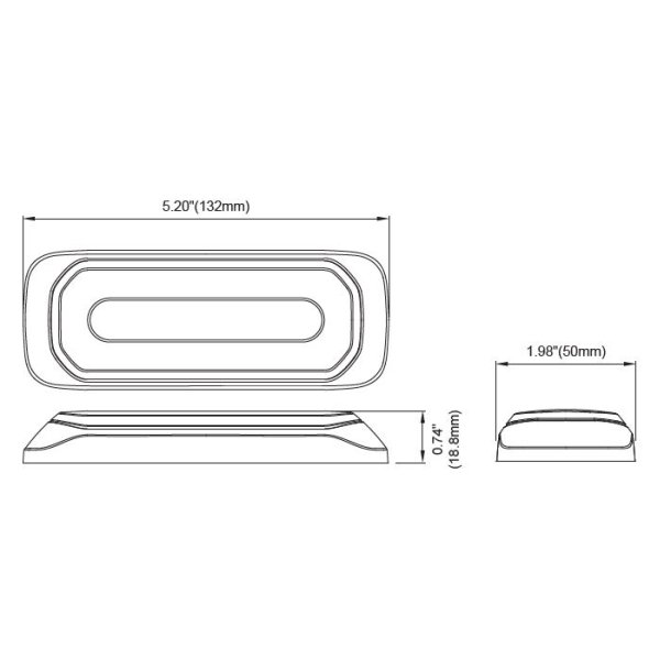 HB6 Rd LED positionslygte med blt advarselsblink. R65/R7
