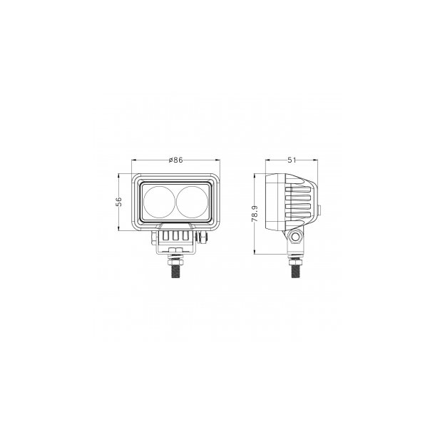 "Uglen" LED Arbejdslampe, 1800 Lumen, Flood