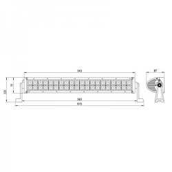 Buet LED arbejdslysbar 7200 lumen, 9-33V, Flood/Spot