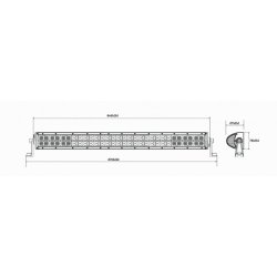 Buet LED arbejdslysbar 10800 lumen, 9-32V, Flood