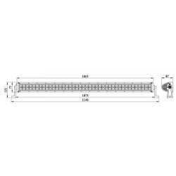 Buet LED arbejdslysbar 14400 lumen, 9-32V, Flood
