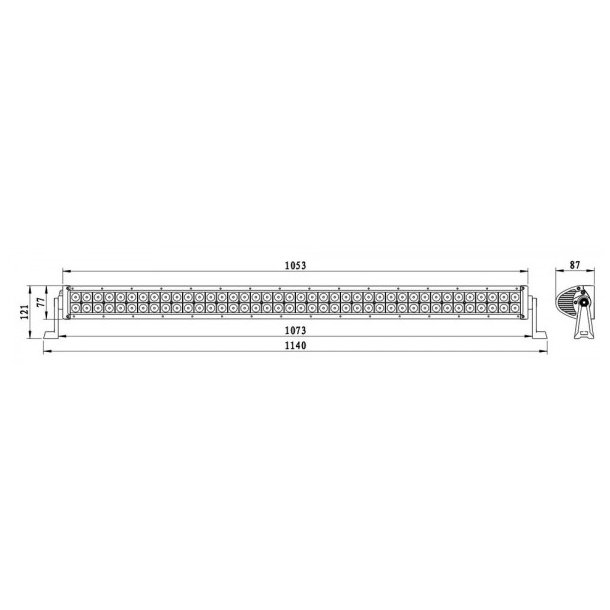 Buet LED arbejdslysbar 14400 lumen, 9-32V, Flood