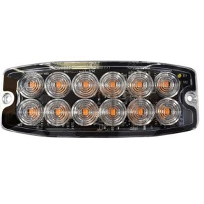 Supplerende blink, 12 Gul led/klar glas, 6,6 mm dyb, 12/24v,