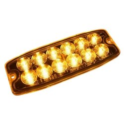 Supplerende blink, 12 Gul led/klar glas, 6,6 mm dyb, 12/24v,