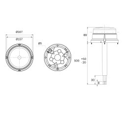 LP360A-P LED blink, fastmont., gul, 10-30v