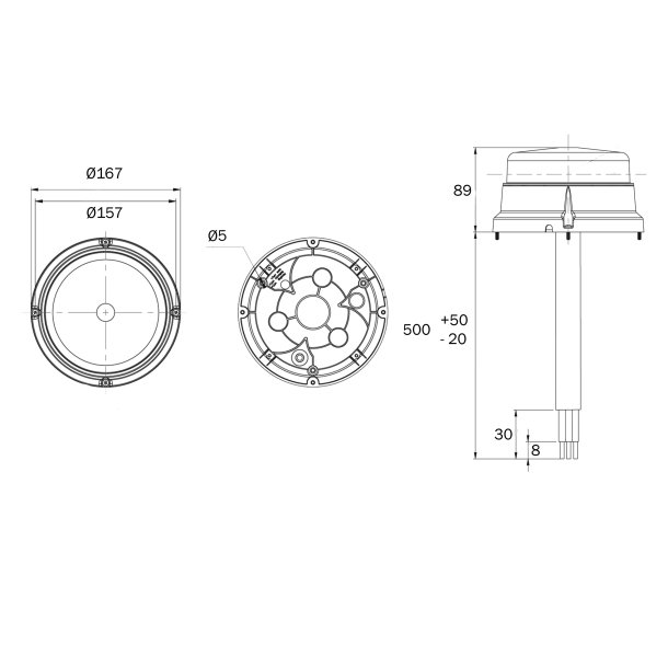 LP360A-P LED blink, fastmont., gul, 10-30v