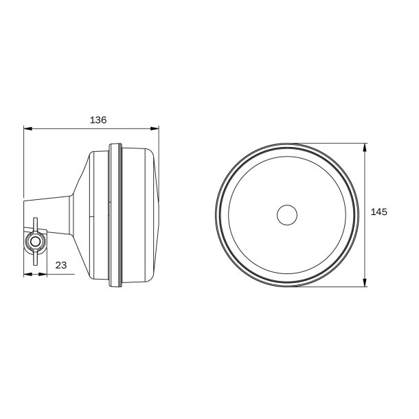LED blink, stangmont., gul, 10-30v
