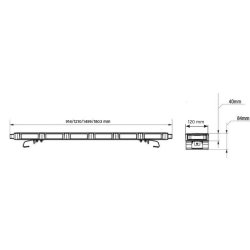 Lurker lysbro, 53,5" (134 cm), 10-33V, gul blink, mrke dksler, R65, R10, 5 meter kabel. Eco version