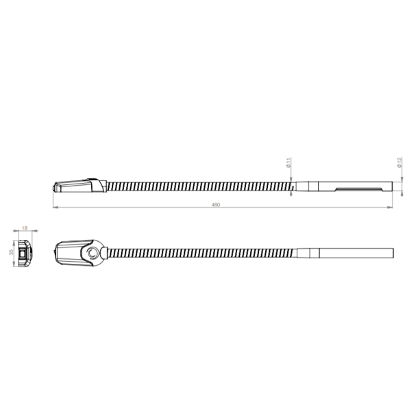 Lselampe, svanehals LED, Hvid/rd, 20-28v