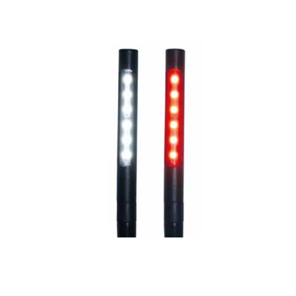 Lselampe, svanehals LED, Hvid/rd, 10-14v