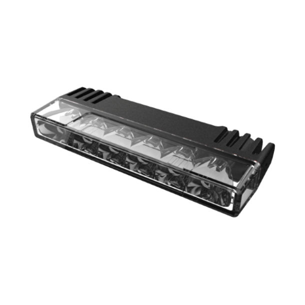 Flad/Smal supplerende 6-LED, 10-30 v. gul/klar, R65 Class II, natsnkning 