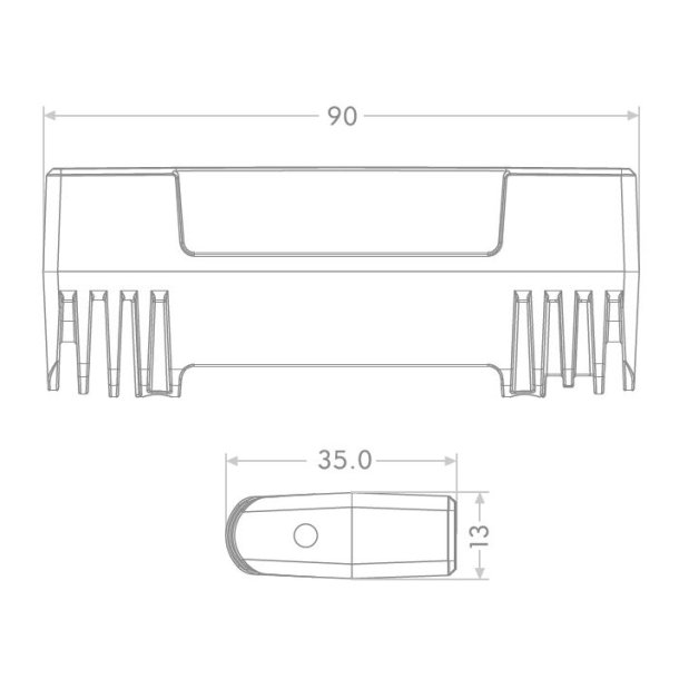 Flad/Smal supplerende 6-LED, 10-30 v. bl/klar, R65 Class II, natsnkning.