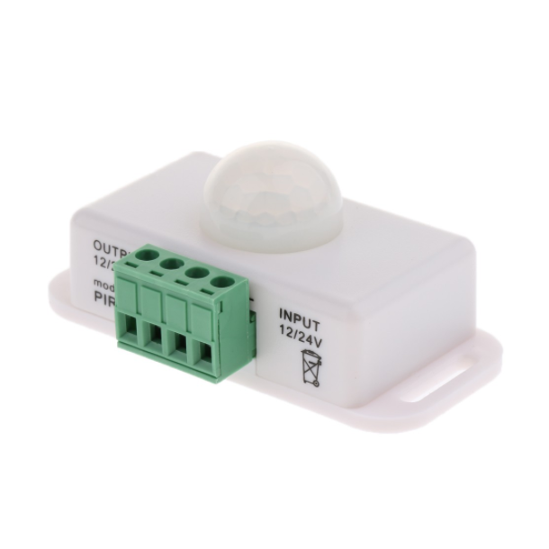 PIR Sensor 12/24 volt, Hvid, omrdefler