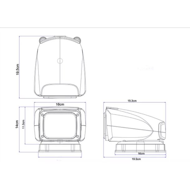 S�gelygte, 12v, Sort, fastmontering, LED, 30 w, tr�dl�s fjernbetjening, Saturn