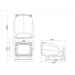 Sgelygte, 12v, hvid, fastmontering, LED, 30 w, trdls fjernbetjening, Saturn