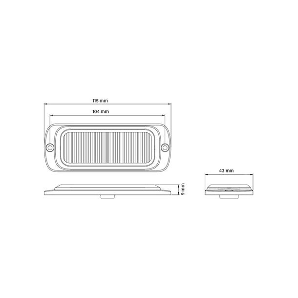 Supplerende blink, Gul, 12 LED, 12/24 V, ECE R65, nats�nkning