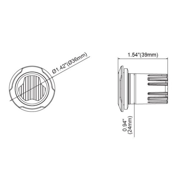 UR03 LED Flasher, Bl, R65, Class 1, 12-24V, klart glas